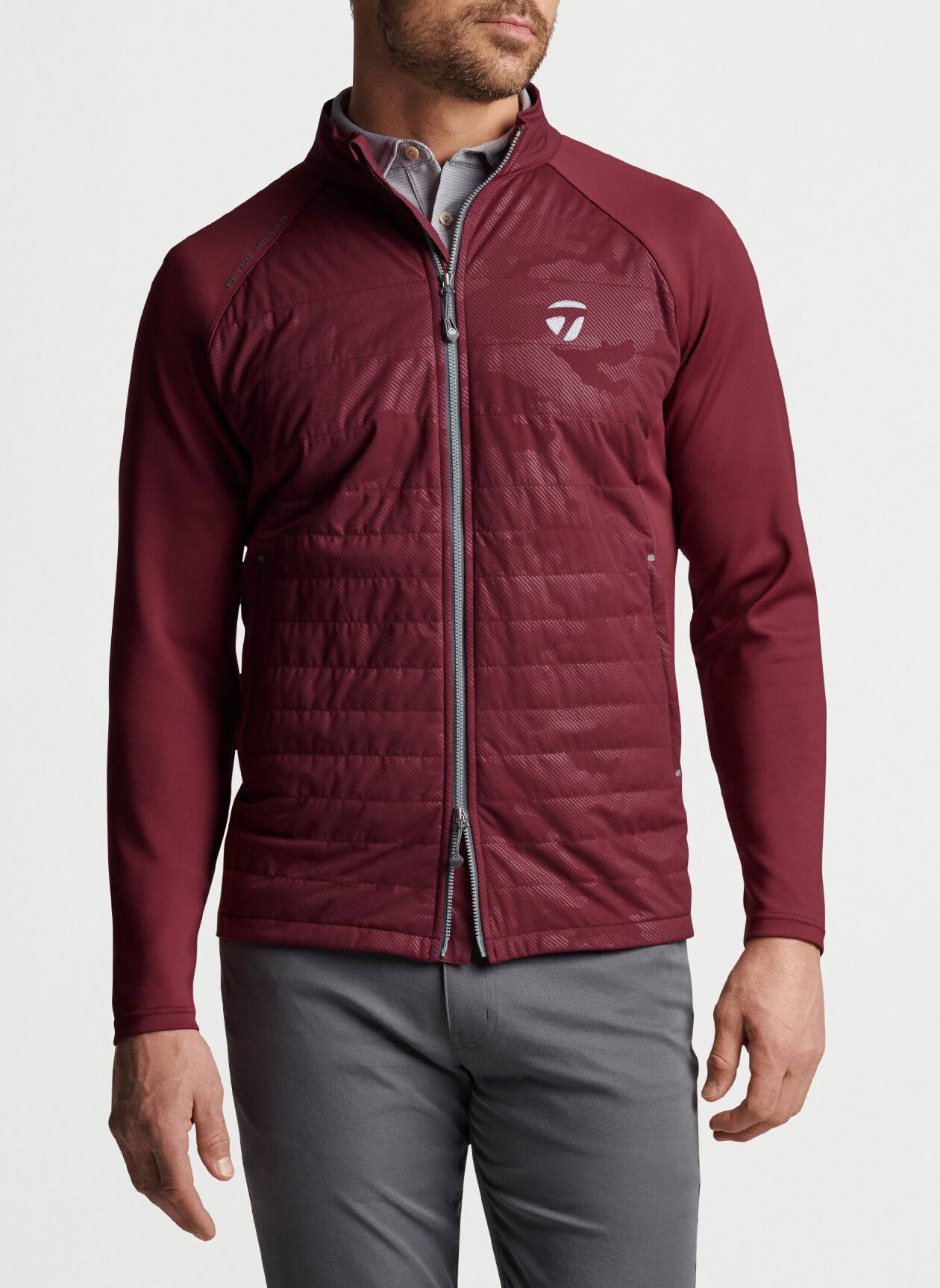 Merge stretch full zip hybrid top jacket