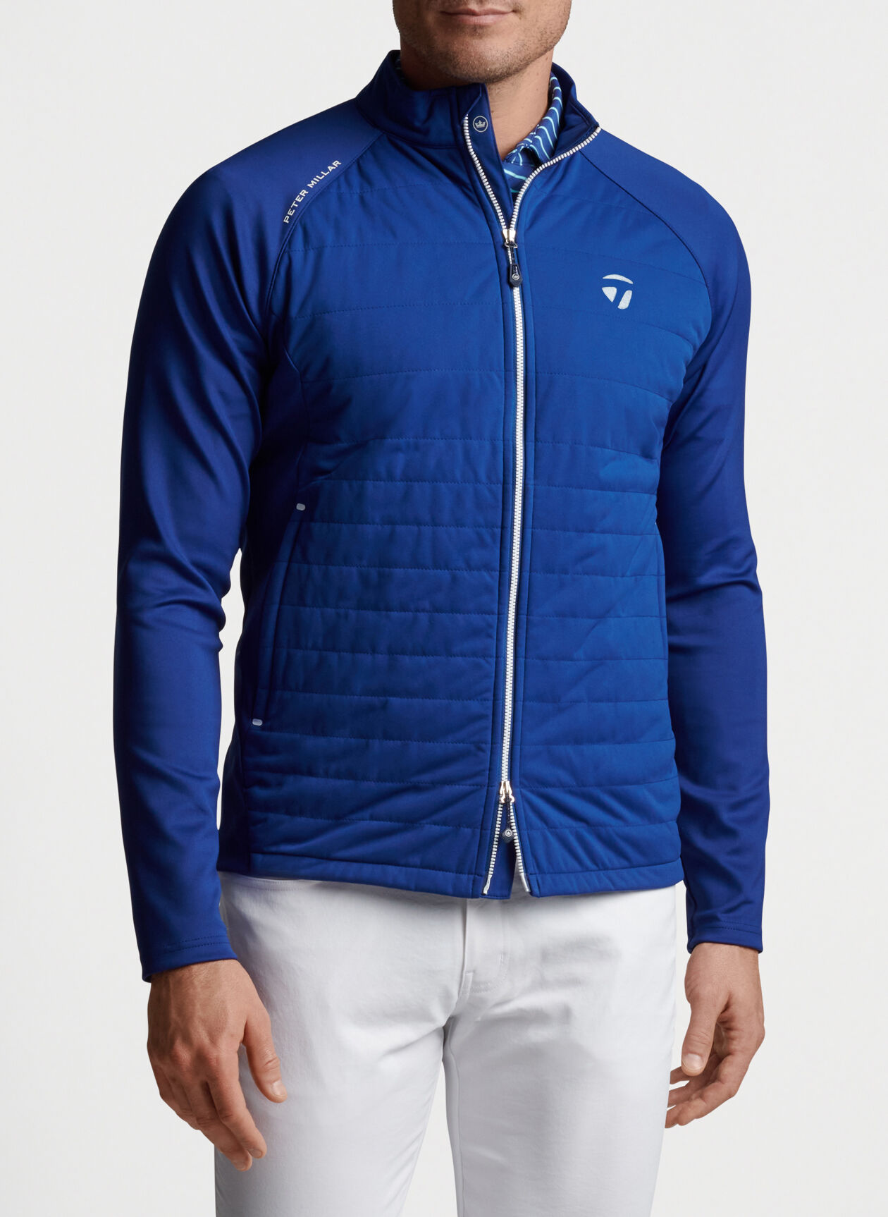 Merge stretch full outlet zip hybrid jacket